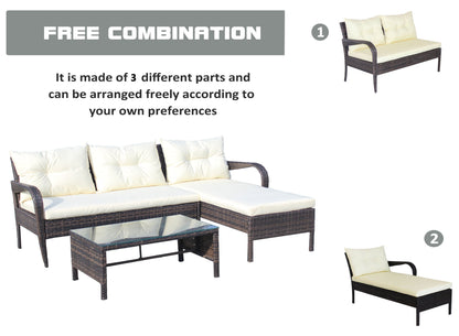 Outdoor Conversation Set PE Rattan 2 Piece Brown