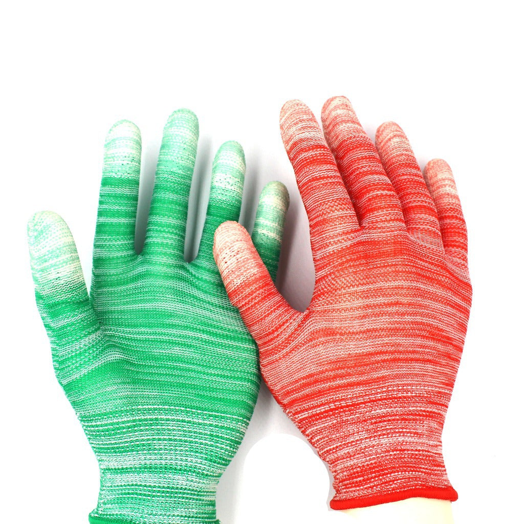 Labor Protection Colored Nylon PU-coated Safety Gloves