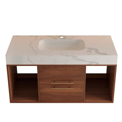 39.4 '' Floating Bathroom Vanity with Ceramic sink,Wall Mounted Vanity 2 Soft...