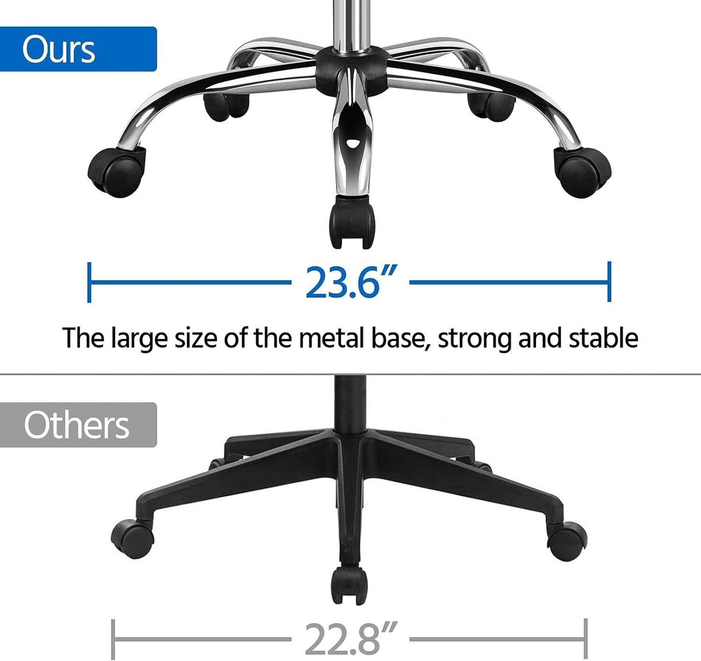 Ergonomic Mid Back Office Chair Black PU Leather With Lumbar Support