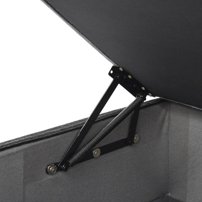 Black Storage Ottoman With Removable Cushion Covers