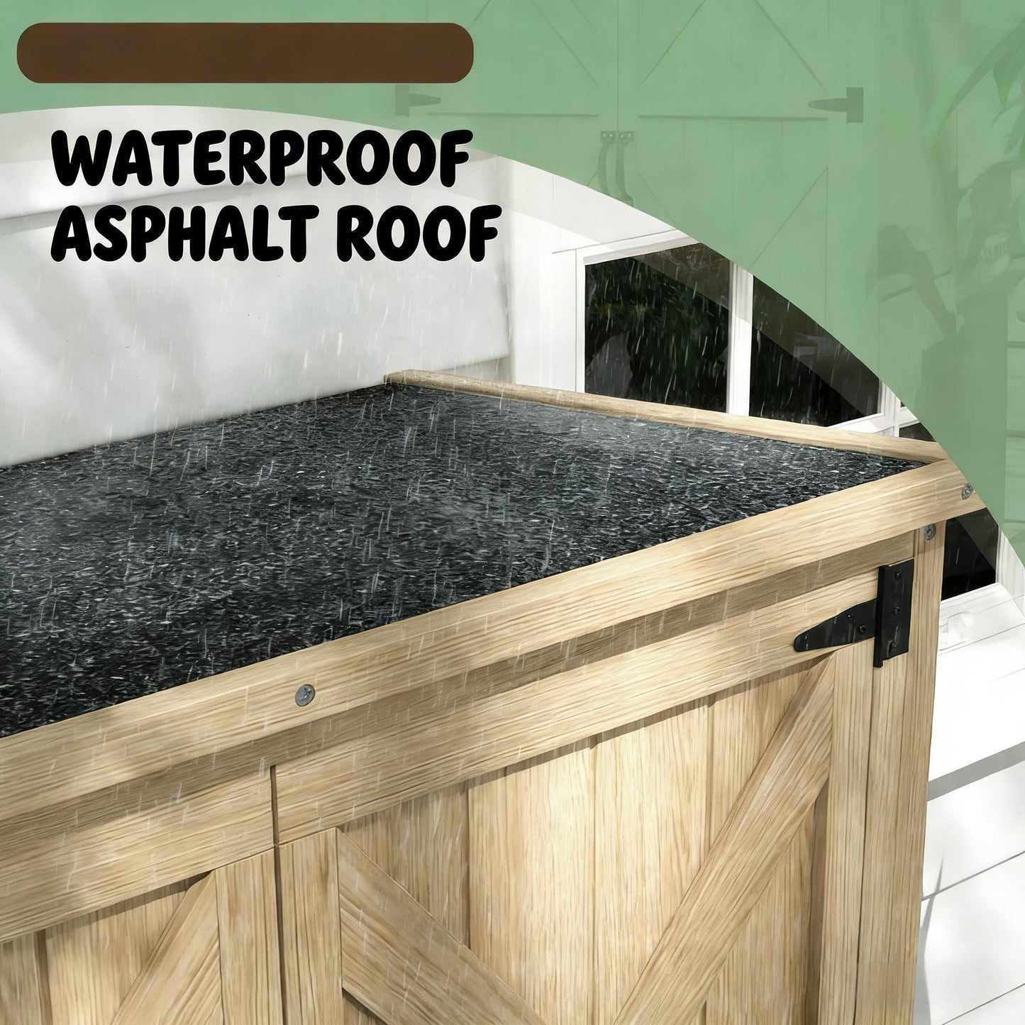 Outdoor Storage Shed Fir Wood Natural Vertical Lockable 35.5in
