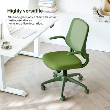 Ergonomic Office Chair Mesh High-Back Green 350 LB Flip-Up Arms Swivel