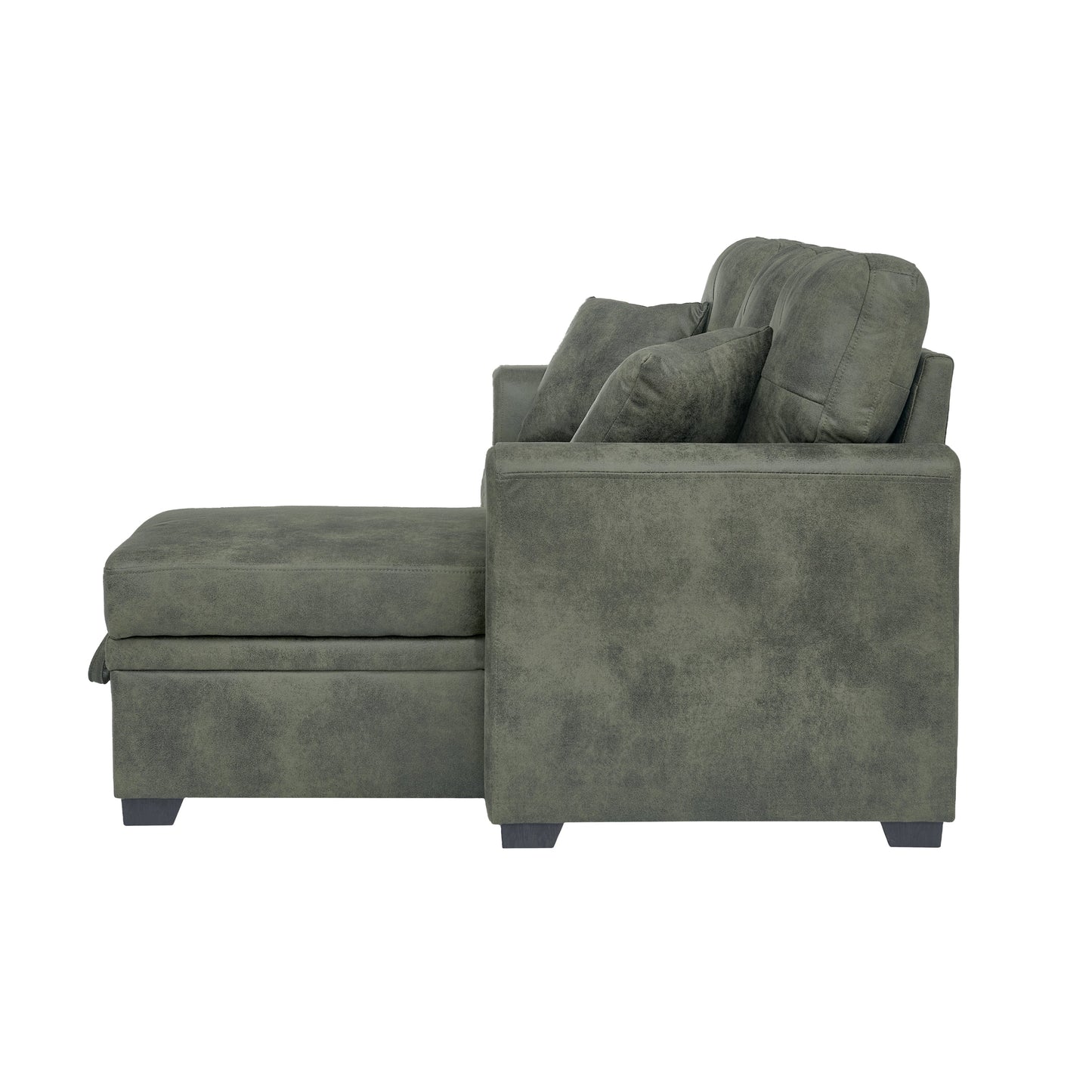 Sectional Sofa L-Shape Olive Green Sleeper 71