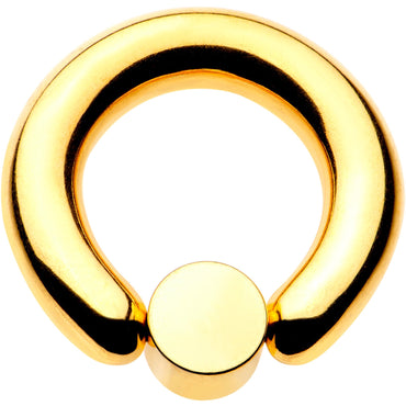 4G 9/16 Clear Gem 7mm Disc Gold IP BCR Captive Ring