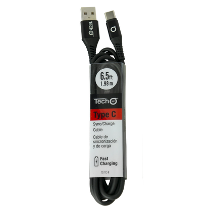 USB Type-C 6.5 foot Sync/Charge Cable - Black