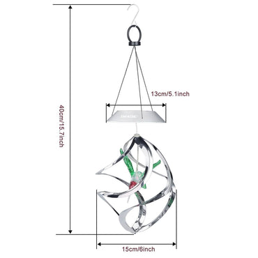 AGPtek Hummingbird Win Wind Chime Color Changing Solar Hanging Lights
