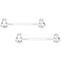 13/16 925 Silver Clear Gem Bioplast Teardrop Nipple Ring Set