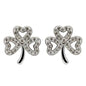 White Swarovski Crystal Shamrock Stud Earrings