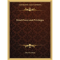 Mind Power and Privileges - Paperback