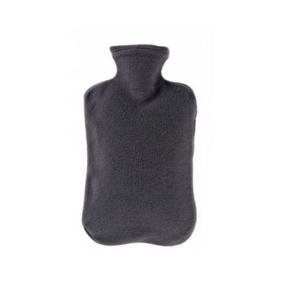 Fashy 2 Litre Grey Hot Water Bottle with Polar Fleece Cover - Non-Electric Warmth Relief