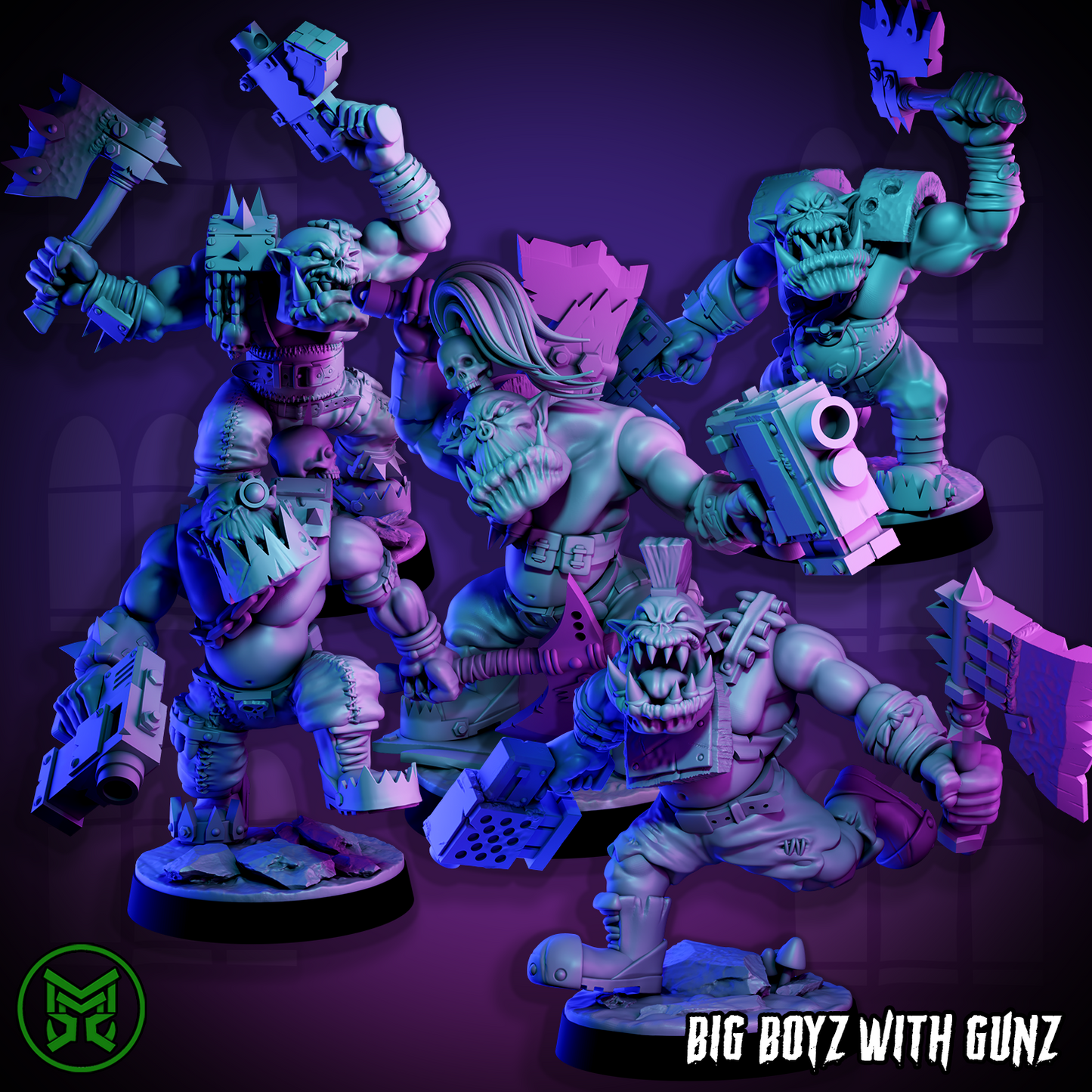 3D Printed Big Boyz with Gunz by Mekka Miniatures