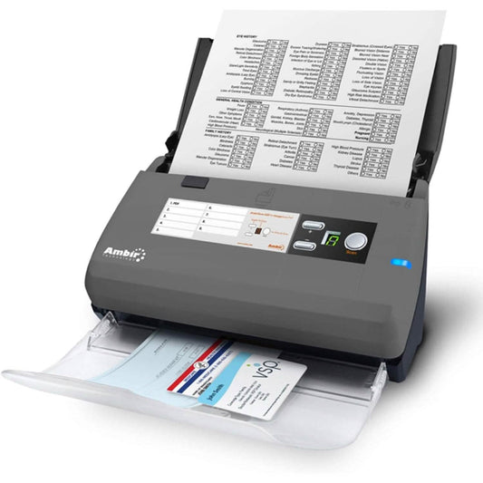 Ambir ImageScan Pro 820ix 20ppm High-Speed ADF Scanner for Windows PC and Mac