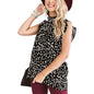 Angashion Women's Casual Floral Print Babydoll Blouse Tunic Tops