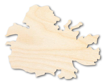 Unfinished Wood Antigua Country Shape - Caribbean Craft - up to 46" DIY