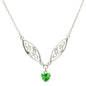 Silver Trinity Green Heart Necklace