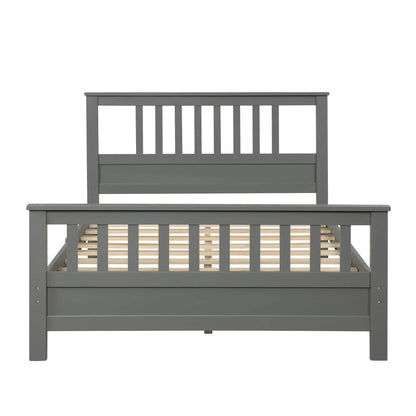 Anysun Full Size Bed Frame Solid Wood Platform Bed with Headboard for Kid's