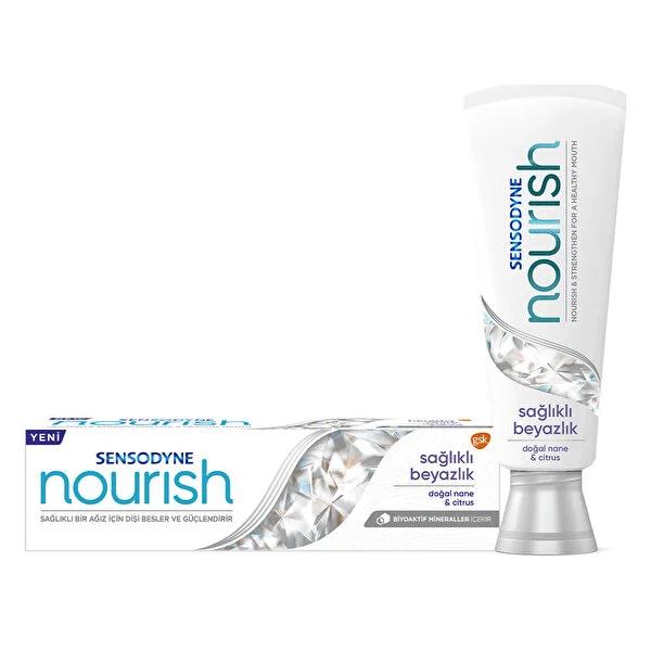 Sensodyne Nourish Sensitive Teeth Toothpaste - Gentle Whitening, Strengthening, and Fresh Breath - 2.54 fl oz