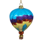 Glass Hot Air Balloon Ornament - Vibrant Blue