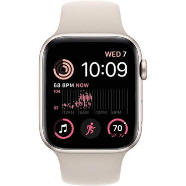 Apple Watch SE 2nd Gen 40mm GPS Starlight with S/M Starlight Sports Band (Refurbished)