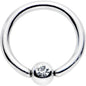 18G 5/16 Clear CZ Gem Steel 3mm Ball BCR Captive Ring
