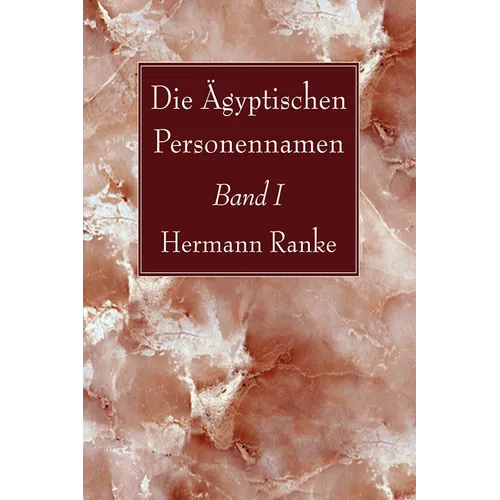 Die Ägyptischen Personennamen, Band I - Paperback