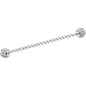 Clear Gem Cluster Seriously Twisted Industrial Barbell Earring 38mm