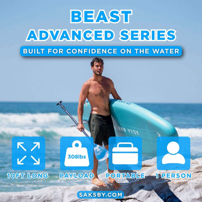 Aqua Marina Beast 10FT Advanced All-Around Inflatable SUP With Carbon Hybrid Paddle [BT-23BEP] (SAK89512)