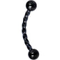 16G 3/8 Black IP Seriously Twisted Curved Eyebrow Ring