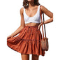 Arjungo Women's Ruffled Boho A Line Skater Mini Skirt