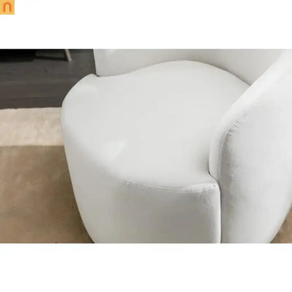 Accent Chair Barrel Swivel Velvet White 360 Degree 250 lb 25in