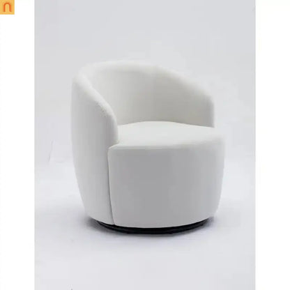 Accent Chair Barrel Swivel Velvet White 360 Degree 250 lb 25in