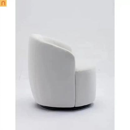 Accent Chair Barrel Swivel Velvet White 360 Degree 250 lb 25in