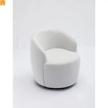 Accent Chair Barrel Swivel Velvet White 360 Degree 250 lb 25in