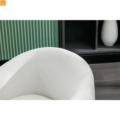 Accent Chair Barrel Swivel Velvet White 360 Degree 250 lb 25in