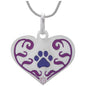 Art Nouveau Paw Print Heart Sterling Necklace