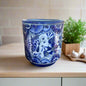 Artisan Talavera Planter | Blue & White Mexican Flower Pot