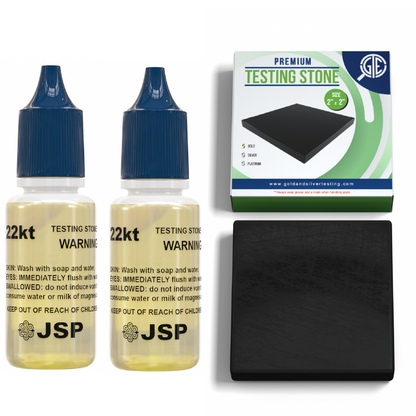 2-22k 24K Gold Jewelry Acid Test Kit for Bars Coins Precious Metals w/ GTE Test Stone