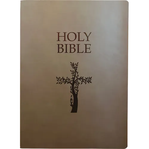 Kjver Holy Bible, Cross Design, Large Print, Coffee Ultrasoft: (King James Version Easy Read, Red Letter, Brown) - Imitation Leather