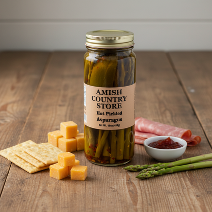 Old-Fashioned Hot Pickled Asparagus (16oz) | Amish Country Store