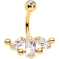 Clear Gem Gold PVD Fancy Chandy Chandelier Belly Ring