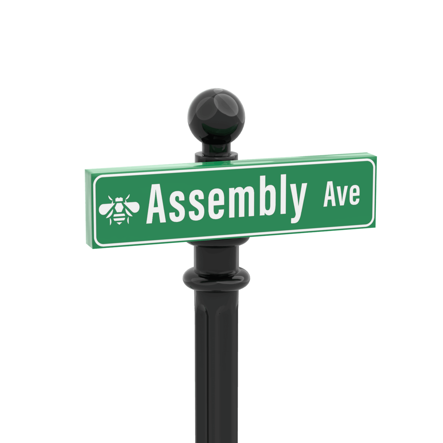 Assembly Ave Street Sign - Custom Printed 1x4 Tile - Made with LEGO® Parts