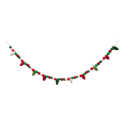 Holiday Felt Ball Garland - 5 Feet long