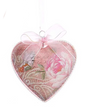 Blush Boho Chic Glass Pink Heart Ornaments -