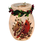 4 inch Lighted Jar with Garland - Two Cardinal Delight