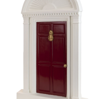 Red Door with Pineapple Door Knocker