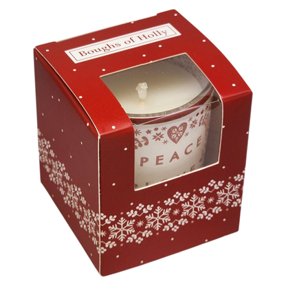 Glass Votive Scented Candle - Boughs of Holly