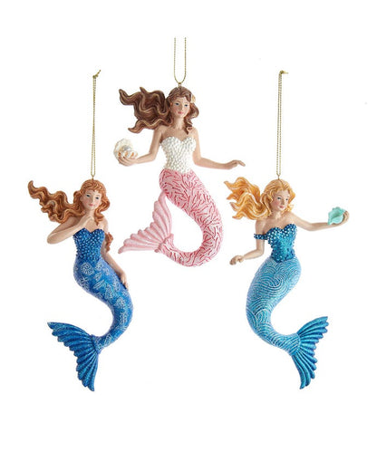 Mermaid With Ocean Pattern Ornament -