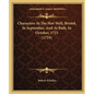 Characters At The Hot-Well, Bristol, In September, And At Bath, In October, 1723 (1724) - Paperback