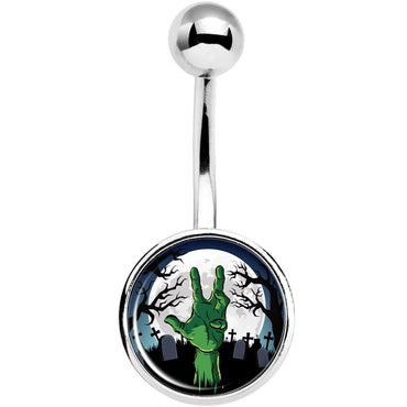 Cemetery Zombie Hand Halloween Belly Ring